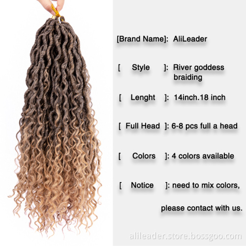 Curly River Faux Locs Synthetic Crochet Braids Hair